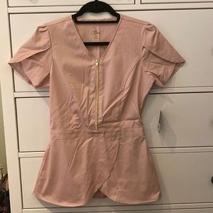 Jaanuu Pink Tulip Scrub Top